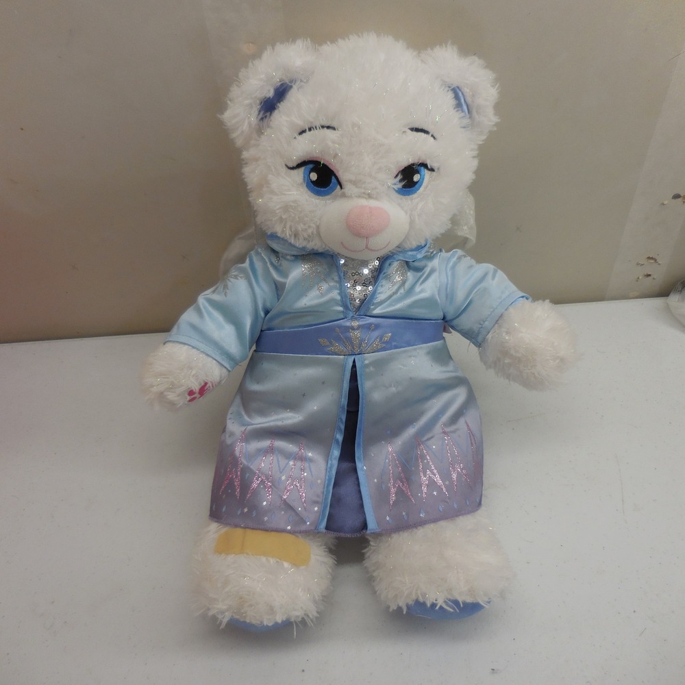 Build-A-Bear Disney Frozen 2 Elsa Inspired White Shimmer Plush Bear with Gown